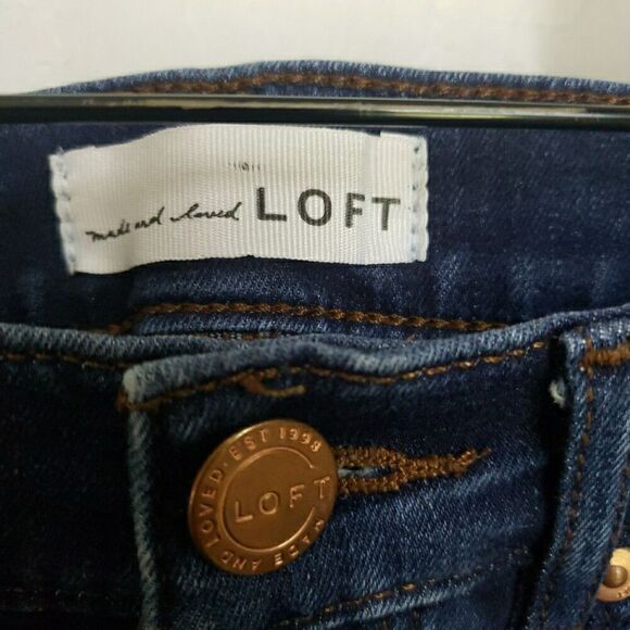 Loft Slim Pockets Skinny Crop Jeans Women's Size 27/4 Cotton Blend - Picture 2 of 13